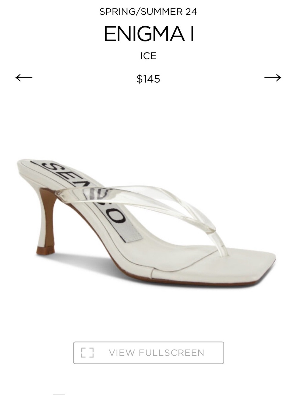 SENSO Ice White Clear-strap Thong Heel Sandal